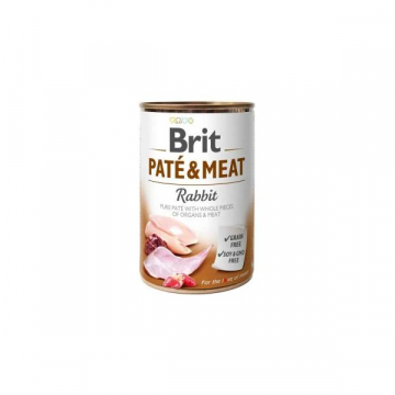 Вологий беззерновий корм для собак Brit Pat and Meat Dog консерва паштет із кролика 400 г