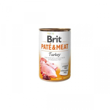Вологий корм для собак Brit Patе and Meat Dog консерва паштет з індичкою 400 г