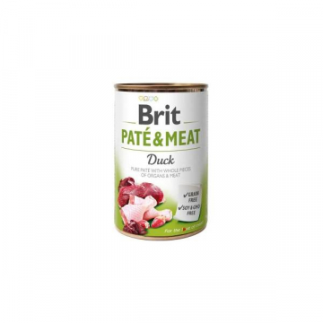 Вологий корм для собак Brit Pat and Meat Dog консерва паштет з качкою 400 г