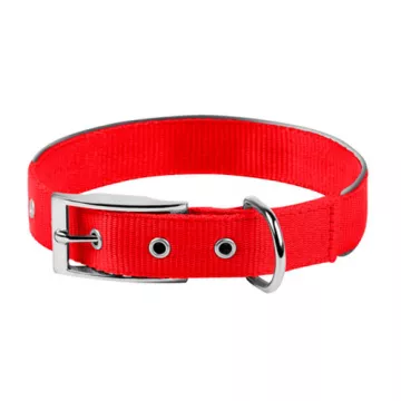 Ошейник Dog Extreme двойной нейлон с светоотражающей вставкой красный 25 мм 38-48 см COLLAR 67043