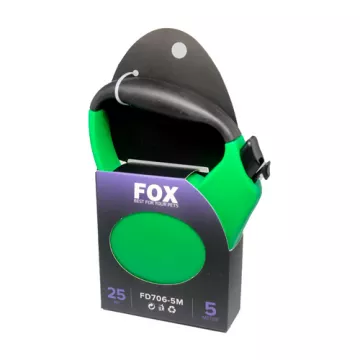 Поводок-рулетка FD706-3M зеленая лента 5м*25 кг FOX FD706-5M Green