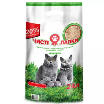 Наповнювач універсальний для котів гризунів птахів Чисті Лапки деревний гранульований 6 кг Україна