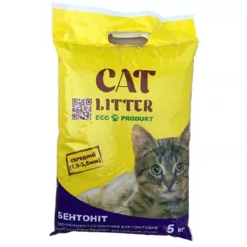 Наполнитель CAT LITTER  бентонитовий средний 5 кг №4