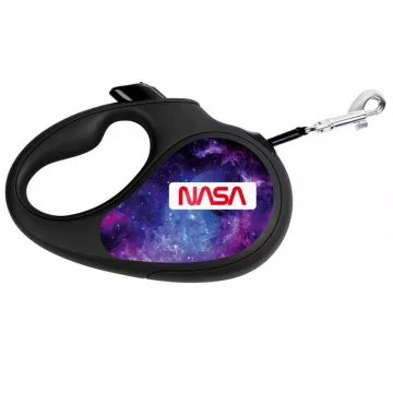 Повідець-рулетка для собак WAUDOG R-leash, малюнок 'NASA21', M, до 25 кг, 5 м, світловідбиваюча стрічка чорний/8125-0148-01