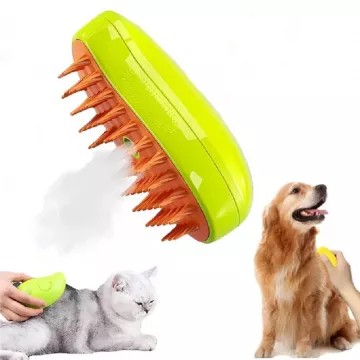 Парова щітка масажер спрей 3 в 1 PET SPRAY MASSAGE BRUSH USB для вичісування собак та кішок з паровим розпилювачем