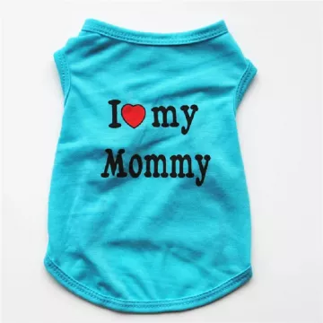 Майка для собак I love my Mommy Блакитна XS