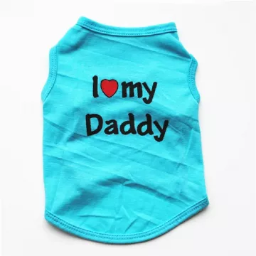 Майка для собак I love my Daddy Блакитна XS