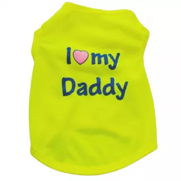 Майка для собак I love my Daddy Желтая XS