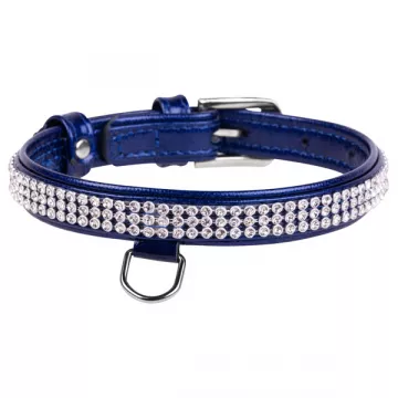 Нашийник Полотно страз 9 мм 18-21см Collar brilliance синій 33062