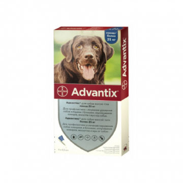 Адвантікс Advantix краплі на холку для собак більше 25 кг Bayer 1 піпетка