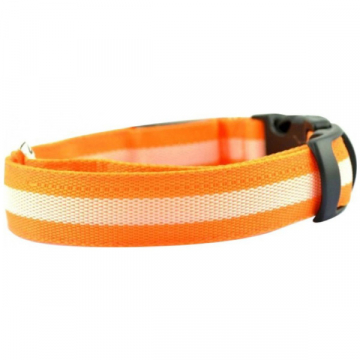 Ошейник декоративный светодиодный М (32-50 см, 2,5 см) оранжевый  FOX/LED-M ORANGE