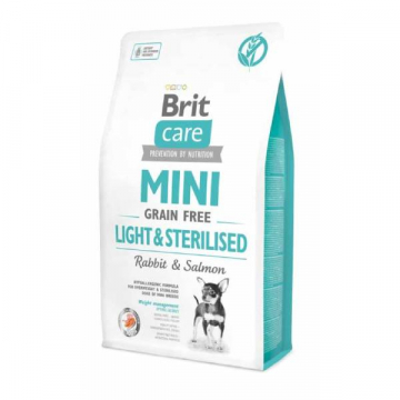 Корм для собак Брит малых пород  контроль веса Brit Care GF Mini Light and Sterilised 7кг ЦЕНА за 1кг
