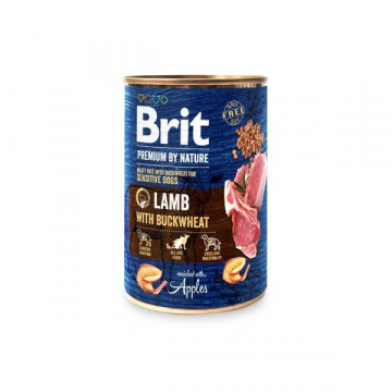 Корм для собак Брит ягненок с гречкой Brit Premium by Nature k 800 г