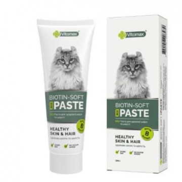 Паста Биотин Софт Biotin-soft для кожи и шерсти котов 100г  Vitomax
