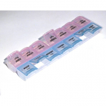Контейнер для таблеток, органайзер таблетница на 14 ячеек (2 приема в день)